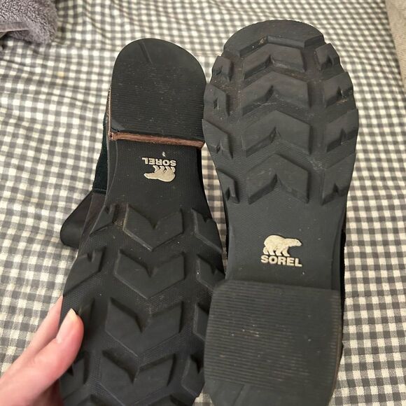 Sorel Emelie Chelsea zip Black Leather suede Ankle Bootie Women's Size 6… - Picture 6 of 9